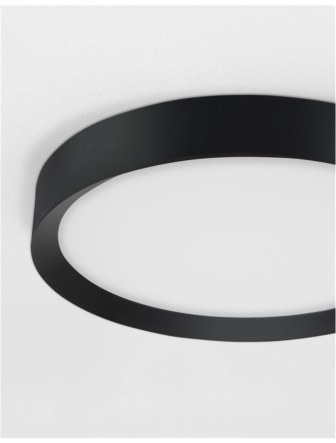 Plafoniera LUTON Sandy Black Aluminium Matt White Acrylic Diffuser 47W Diam. 55 cm Nova Luce