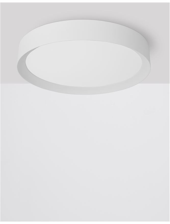 Plafoniera LUTON Sandy White Aluminium Matt White Acrylic Diffuser 47W Diam. 55 cm Nova Luce