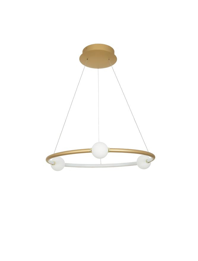 Lampa suspendata CELIA Satin Gold & Opal Glass D64 NOVA LUCE