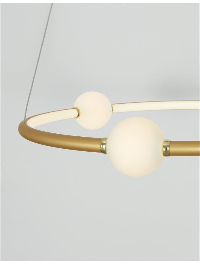 Lampa suspendata CELIA Satin Gold & Opal Glass D64 NOVA LUCE