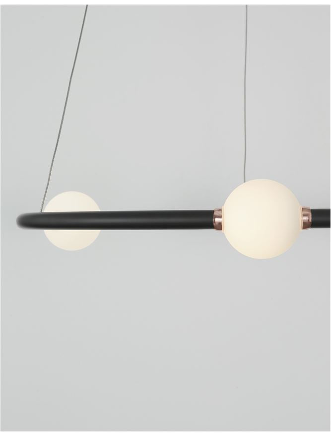 Lampa suspendata CELIA Black Aluminium & Opal Glass D64 NOVA LUCE