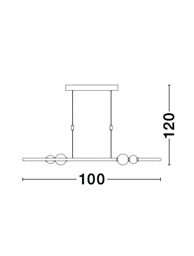 Lampa suspendata CELIA Black Aluminium & Opal Glass L100 NOVA LUCE