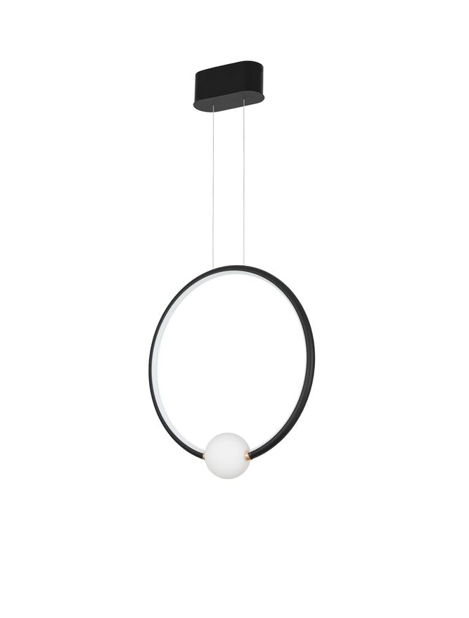 Lampa suspendata CELIA Black Aluminium & Opal Glass D43 NOVA LUCE