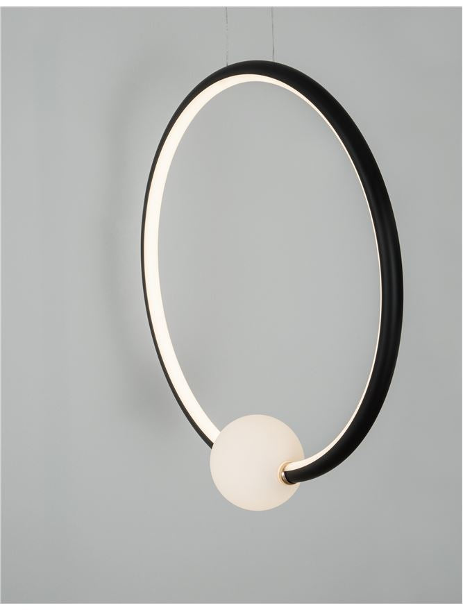 Lampa suspendata CELIA Black Aluminium & Opal Glass D43 NOVA LUCE