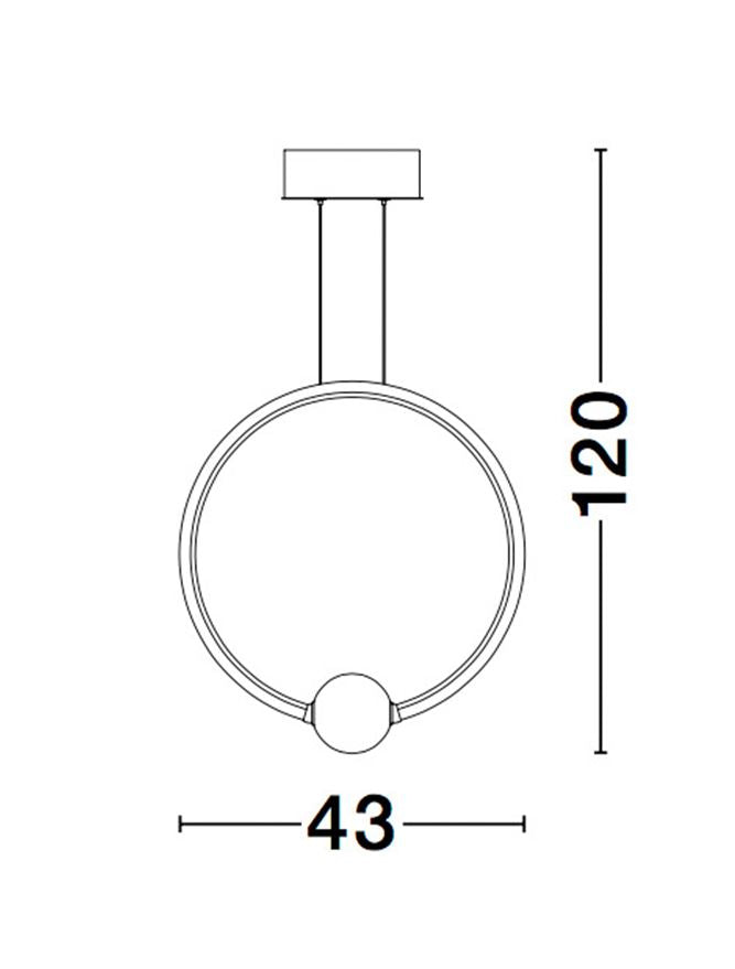 Lampa suspendata CELIA Black Aluminium & Opal Glass D43 NOVA LUCE