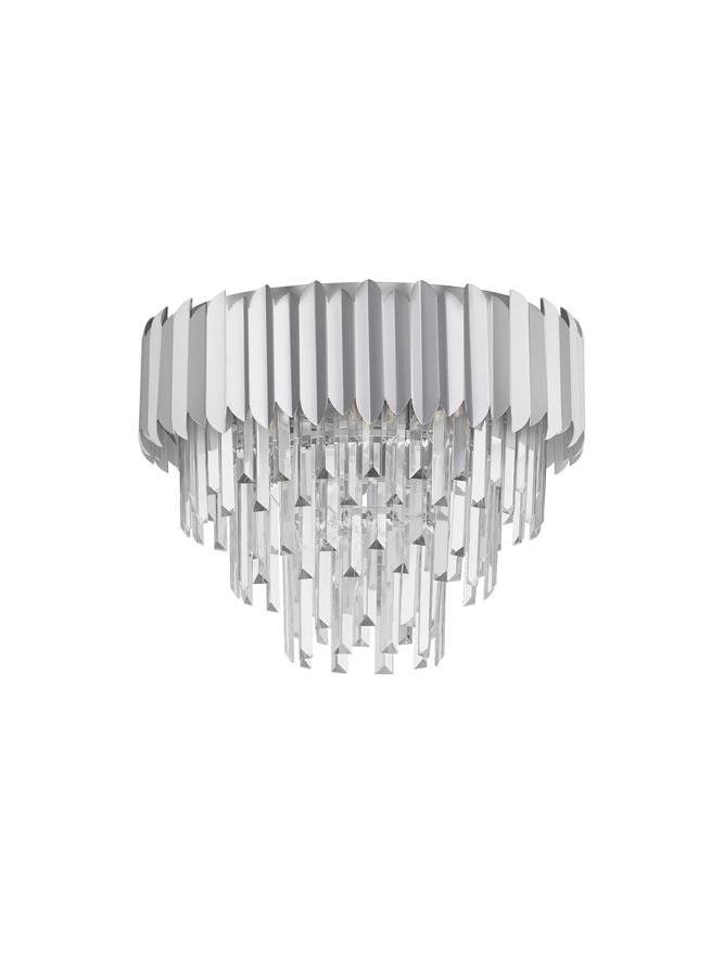 Plafoniera MAGNOLIA Chrome Aluminum & Crystal Led 6X5W E14 Diam: 50 cm H. 39.5 cm Nova Luce
