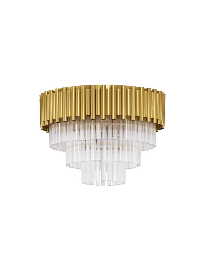 Plafoniera MAGNOLIA Gold Aluminum & Crystal Led 6X5W E14 Diam: 50 cm H. 35.5 cm Nova Luce