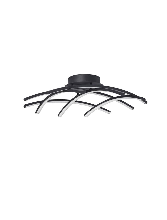 Plafoniera NARVI Sandy Black Aluminium & Acrylic LED 36W 3000K Dim: 59x59 cm Nova Luce