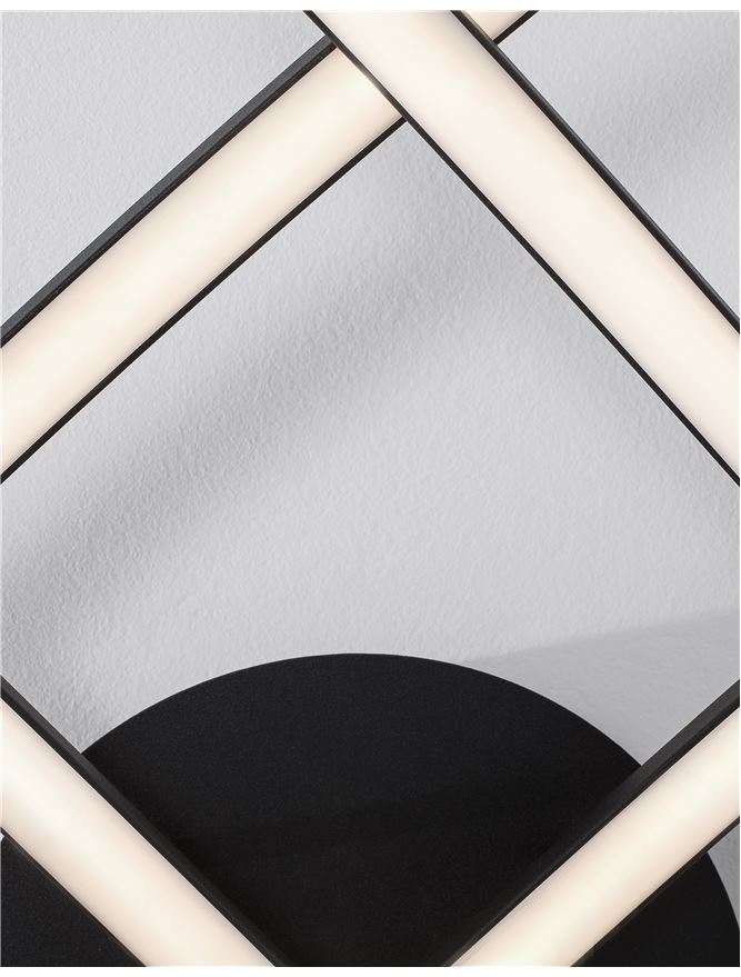 Plafoniera NARVI Sandy Black Aluminium & Acrylic LED 36W 3000K Dim: 59x59 cm Nova Luce