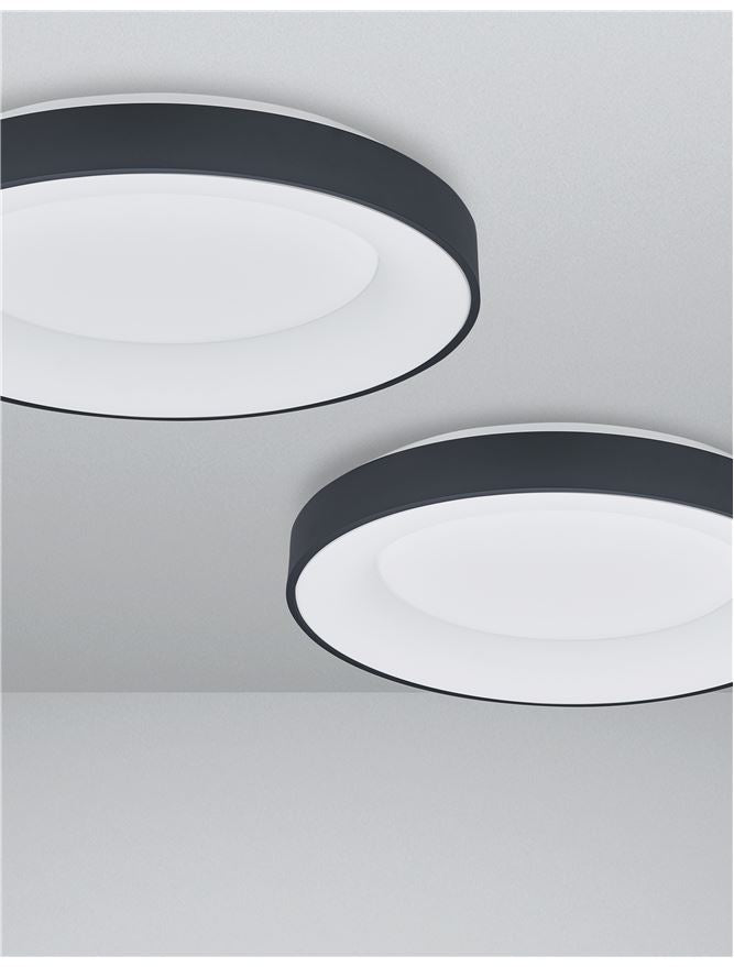 Plafoniera RANDO SMART Sandy Black Aluminium & Acrylic Led 50W Diam: 60 cm Nova Luce