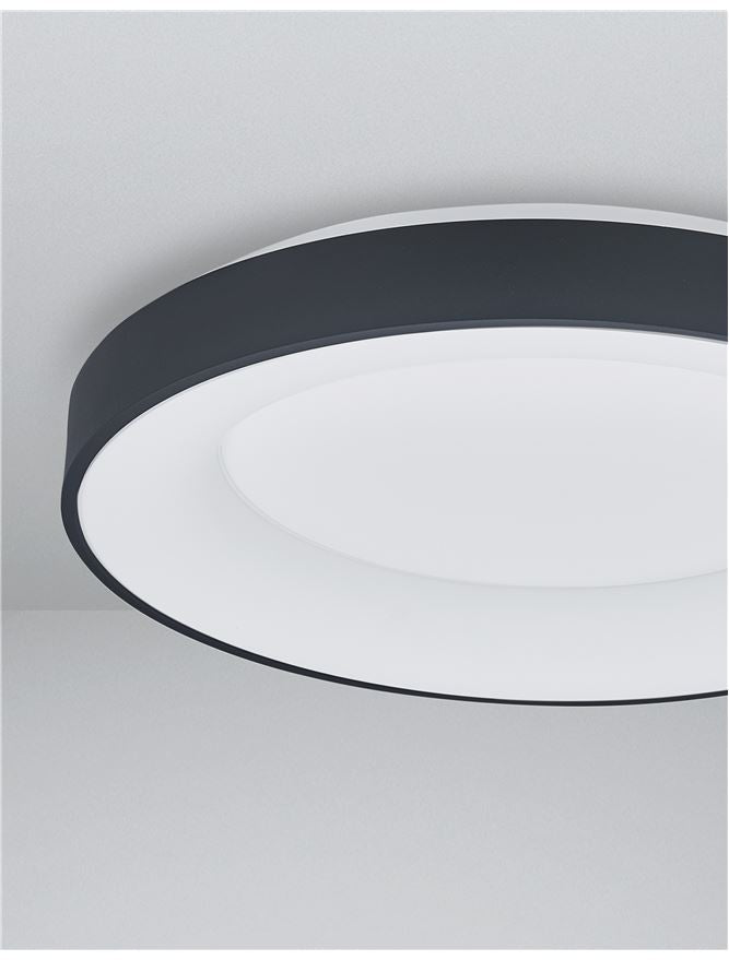 Plafoniera RANDO SMART Sandy Black Aluminium & Acrylic Led 50W Diam: 60 cm Nova Luce