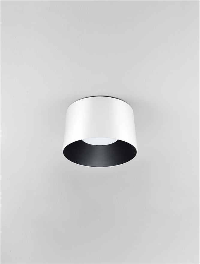 Plafoniera ATIL Sandy White & Black Aluminium & Steel LED 24W 3000K Diam: 35 cm Nova Luce
