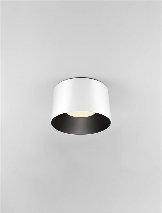 Plafoniera ATIL Sandy White & Black Aluminium & Steel LED 24W 3000K Diam: 35 cm Nova Luce