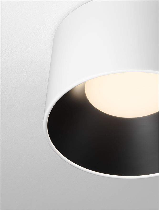 Plafoniera ATIL Sandy White & Black Aluminium & Steel LED 24W 3000K Diam: 35 cm Nova Luce