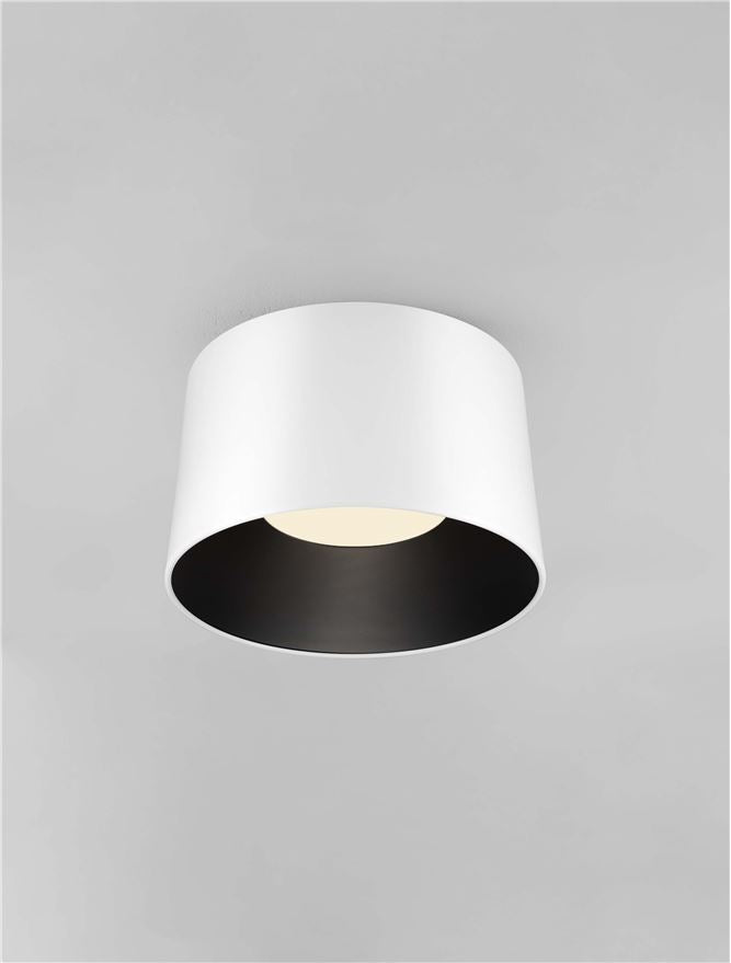 Plafoniera ATIL Sandy White & Black Aluminium & Steel LED 35W 3000K Diam: 50 cm Nova Luce
