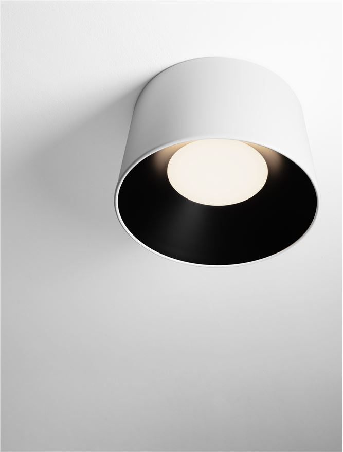 Plafoniera ATIL Sandy White & Black Aluminium & Steel LED 35W 3000K Diam: 50 cm Nova Luce