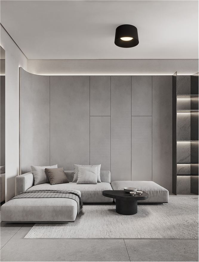 Plafoniera ATIL Sandy Black Aluminium & Steel LED 35W 3000K Diam: 50 cm Nova Luce