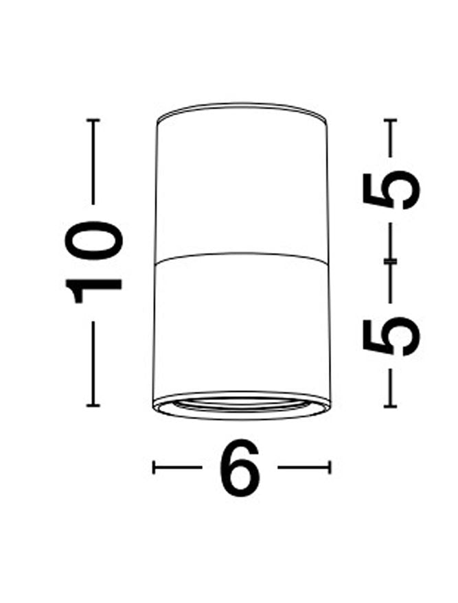 Plafoniera PICTO Sandy Black & Gold Aluminium 1X10W Diam. 6 cm H.10 cm Nova Luce