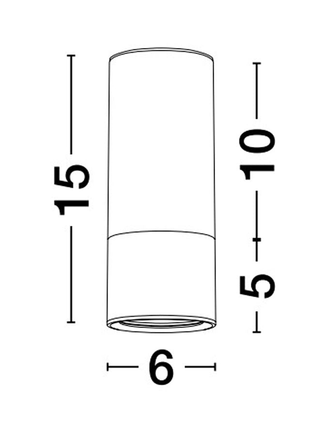 Plafoniera PICTO Sandy Black & Gold Aluminium 1X10W Diam. 6 cm H.15 cm Nova Luce