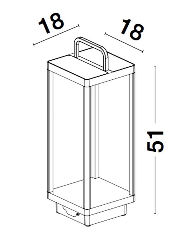 Lampa de masa portabila BALI, anthracite, 2W, IP 65 H 51 cm, solar/usb Nova Luce