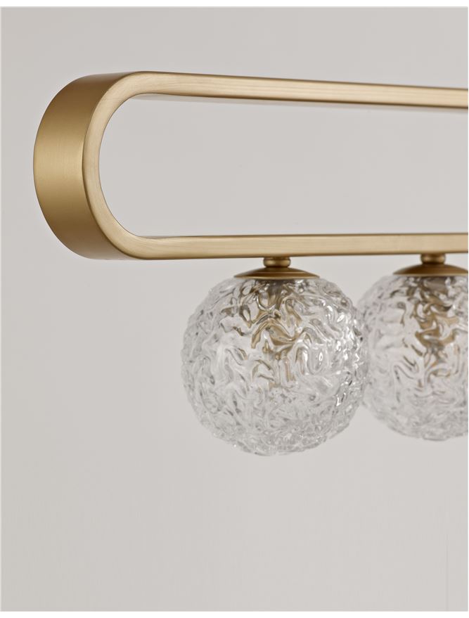 Lampa suspendata MIRANO Clear Structured Glass & Brass Gold LED G9 5x5 NOVA LUCE