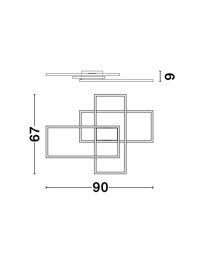 Plafoniera BILBAO alb 55W Dim: 90x67 cm Nova Luce