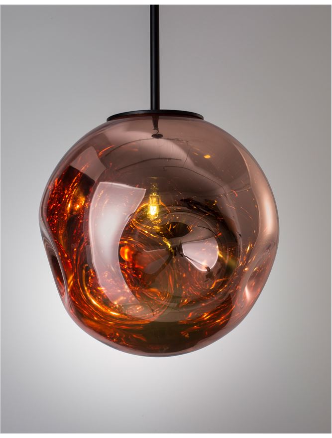 Lampa suspendata MAYAN Matt Black Copper NOVA LUCE
