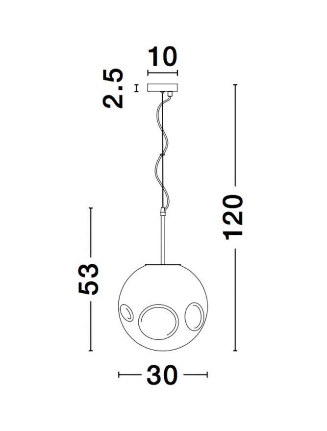 Lampa suspendata MAYAN Matt Black Copper NOVA LUCE