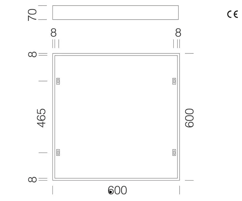 595 Cadru montaj pe plafon 600x600 h 70 mm