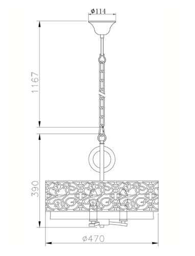 Lampa suspendata VENERA gold 3 X E14 max 40W D 46.4cm IP20 H260-03-N Maytoni