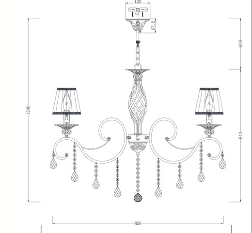 Candelabru GRACE 10xE14 max 40W alb ARM247-10-G Maytoni