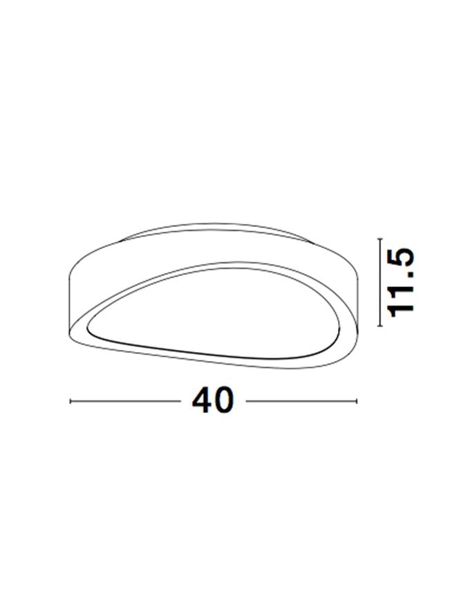 Plafoniera ONDA White Iron & Glass LED 27W 3000K Diam: 40 cm  Nova Luce