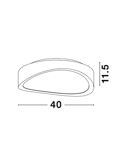 Plafoniera ONDA White Iron & Glass LED 27W 3000K Diam: 40 cm  Nova Luce