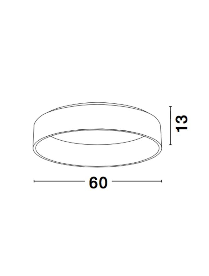 Plafoniera RANDO Matt White Aluminium & Acrylic Led 42W Diam: 60 cm Nova Luce