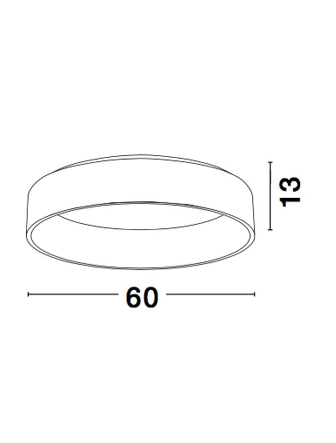 Plafoniera RANDO Gray Aluminium & Acrylic Led 42W Diam: 60 cm Nova Luce