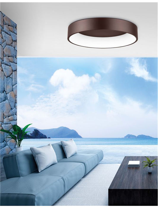 Plafoniera RANDO Coffee Brown Aluminium & Acrylic Led 42W Diam: 60 cm Nova Luce