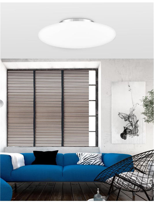 Plafoniera PRESSIONE Opal Glass Chrome Metal LED 3X12W E27 Diam: 42 cm  Nova Luce