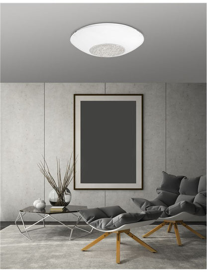 Plafoniera ERA White Glass & Crystal White Metal LED 2X12W E27 Diam: 30 cm Nova Luce