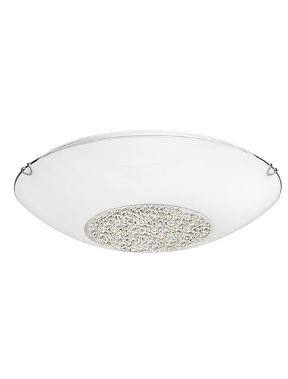 Plafoniera ERA White Glass & Crystal White Metal LED 4X12W E27 Diam: 50 cm Nova Luce