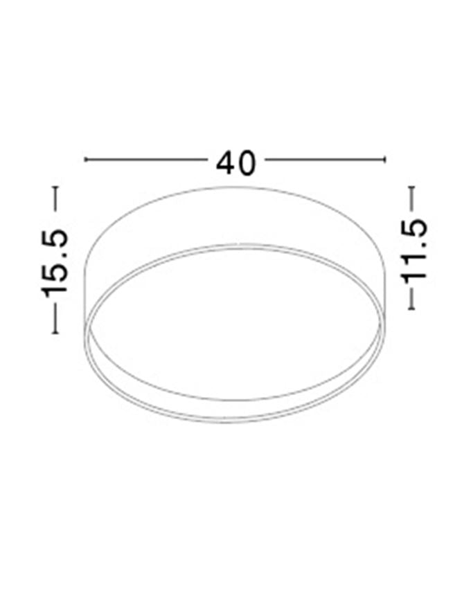 Plafoniera FANO White Aluminium & Acrylic Diffuser Led 26W 3000K Diam: 40 cm Nova Luce