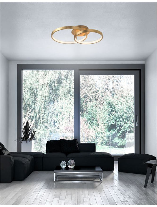 Plafoniera LEON Golden Leaf Aluminium & Acrylic 44W Dim: 63.5X45 cm Nova Luce