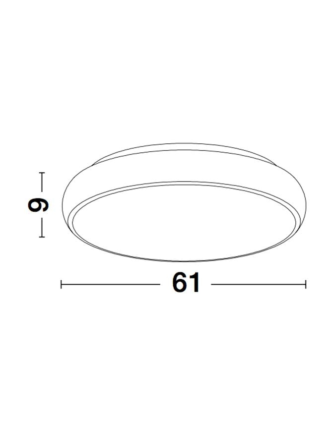 Plafoniera GAP Black Aluminium & Acrylic Led 62W Diam: 61 cm Nova Luce