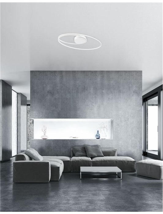 Plafoniera VIARREGIO White Aluminium & Acrylic 28W Dim: 60X35 cm Nova Luce