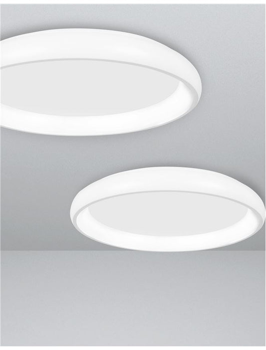 Plafoniera ALBI White Aluminium & Acrylic Dimmable 32W Diam. 41 cm Nova Luce