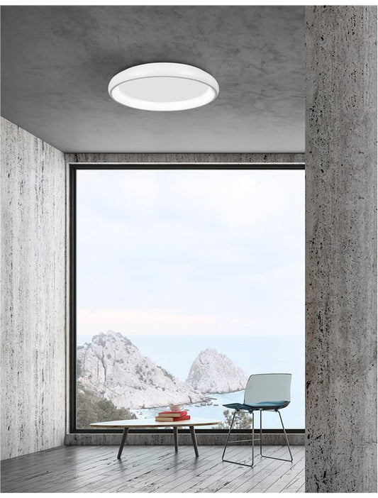 Plafoniera ALBI White Aluminium & Acrylic Dimmable 50W Diam. 61 cm Nova Luce