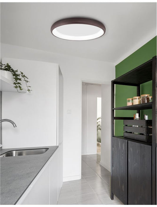 Plafoniera ALBI Brown Aluminium & Acrylic Dimmable 50W Diam. 61 cm Nova Luce