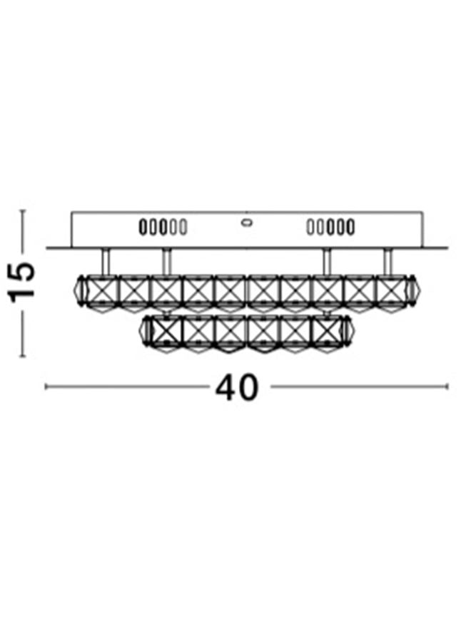 Plafoniera QUENTIN Chrome & White Aluminium K9 Crystal LED 28W 3000K Diam: 40 cm Nova Luce