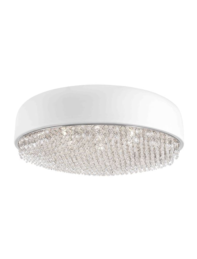 Plafoniera LYON Matt White Aluminium & Crystal 6X5W G9 Diam: 46 cm Nova Luce