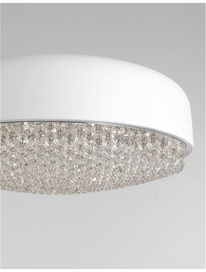 Plafoniera LYON Matt White Aluminium & Crystal 6X5W G9 Diam: 46 cm Nova Luce