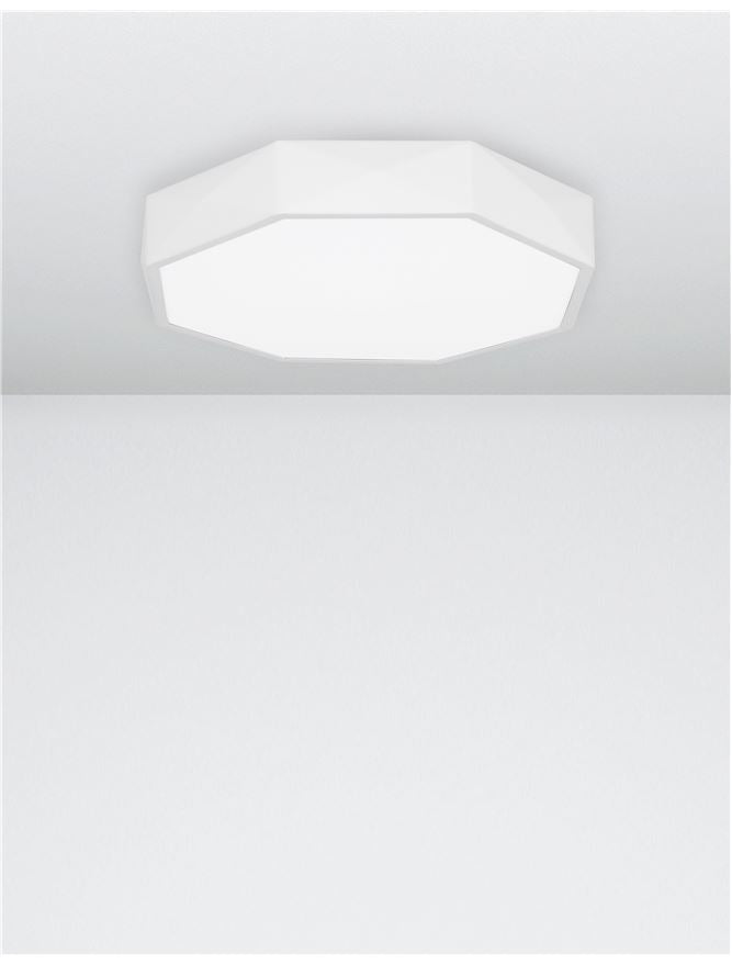 Plafoniera EBEN Sandy White Aluminium Matt White Acrylic Diffuser Led 24W Diam: 40 cm Nova Luce